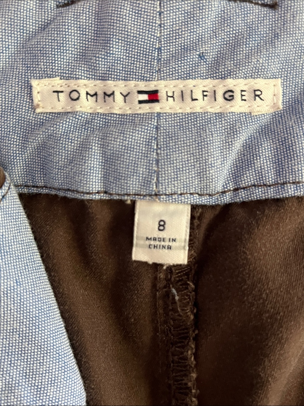 Tommy Hilfiger Brown Cotton Capri Pants Size 8 Mid Rise Cropped Casual - Picture 9 of 11
